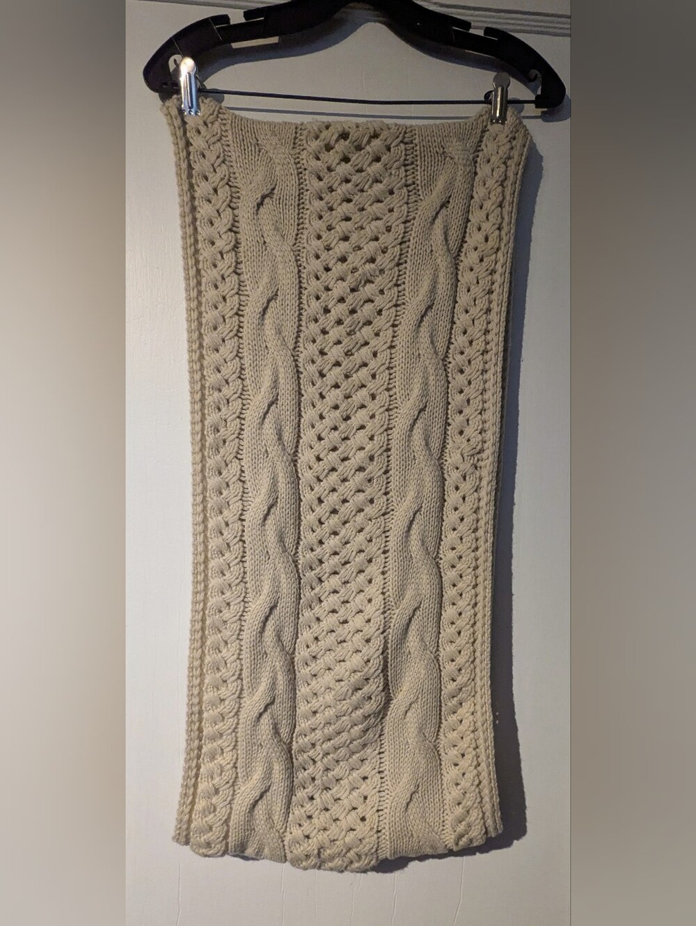 14th & Union Ivory Cable Knit Chunky Chunky Muffler Scarf 60" X 13"